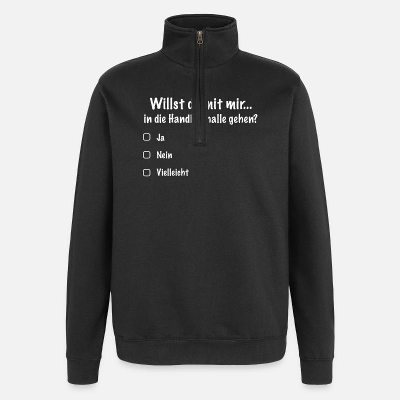Handball Date Saying Invitation (White) - Quarter-Zip Sweatshirt - black