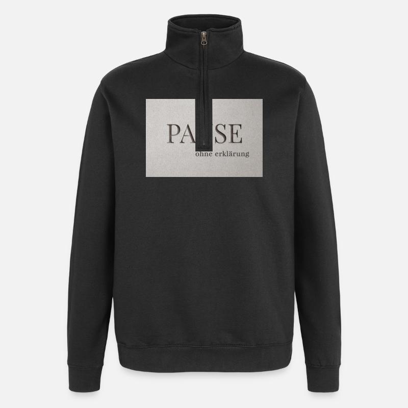 Pause – sans explication - Sweat à zip 1/4 - noir