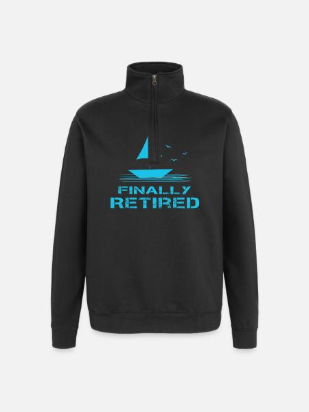 Endlich Ruhestand Segelboot Rente Pension - Quarter-Zip-Sweatshirt - Schwarz