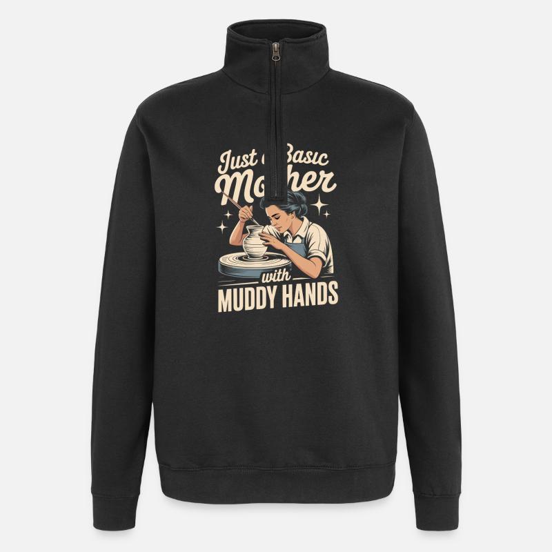 Pottery Pottery Studio Pottery Love - Quarter-Zip Sweatshirt - black