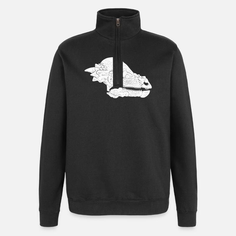 Pachycephalosaurus Fossil Schädel - Quarter-Zip-Sweatshirt - Schwarz