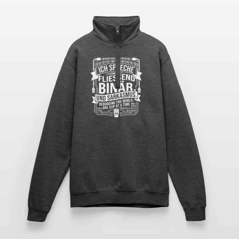 Coding Binärer Kaffee Sarkasmus Quarter-Zip-Sweatshirt