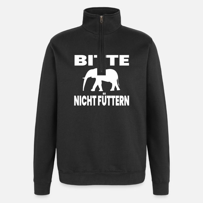 Elefant - Quarter-Zip-Sweatshirt - Schwarz