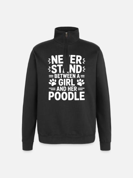 Poodle Sayings Dogs Funny Poodle Gift - Quarter-Zip Sweatshirt - black
