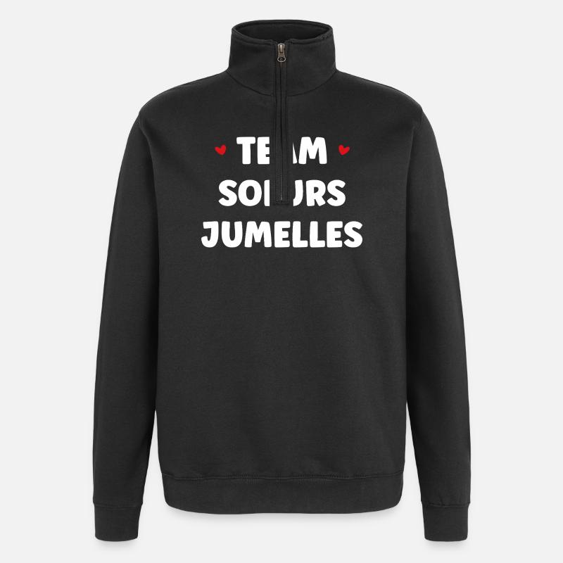Team Soeurs Jumelées - Sweat à zip 1/4 - noir