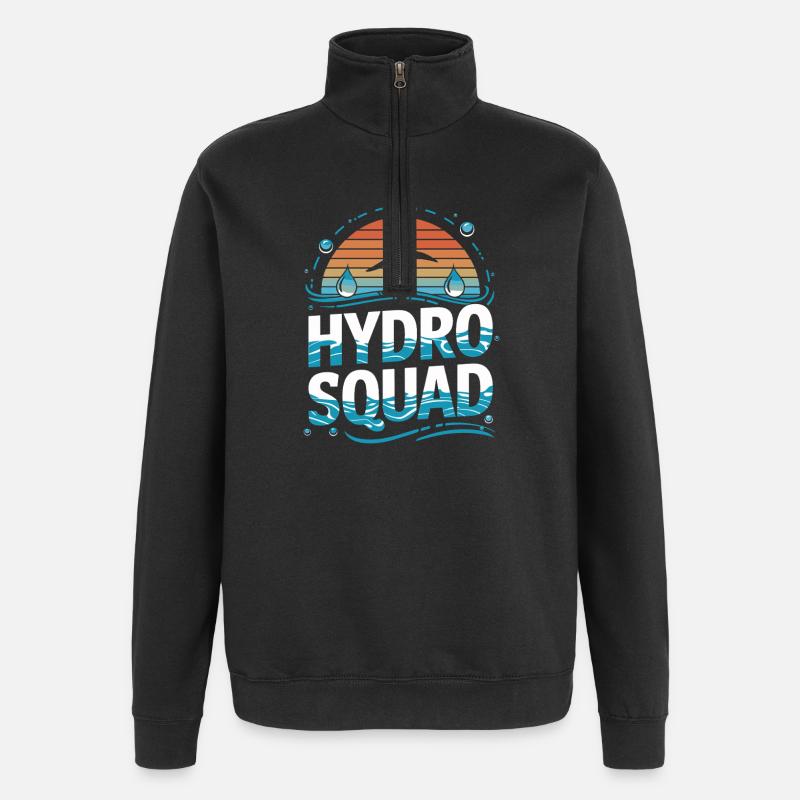  Hydro Squad Erneuerbare Energie Wasserkraft - Quarter-Zip-Sweatshirt - Schwarz