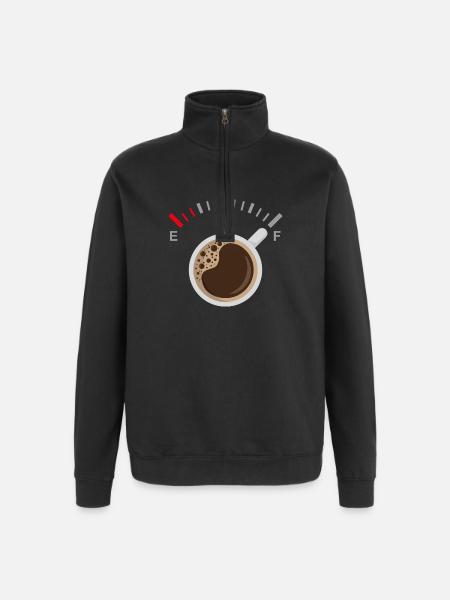Full of Coffee - Quarter-Zip Sweatshirt - black