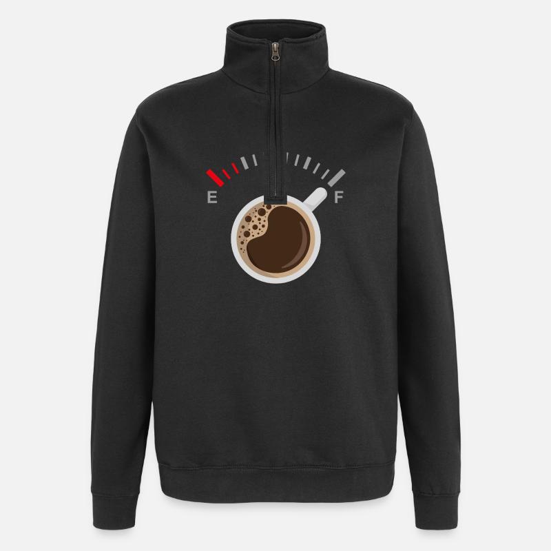 Plein de café - Sweat à zip 1/4 - noir