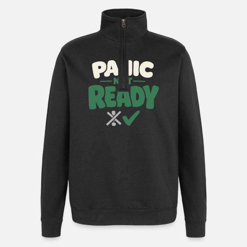 Ruhe Schlägt Panikbereitschaft, Lebensstil, - Quarter-Zip-Sweatshirt - Schwarz