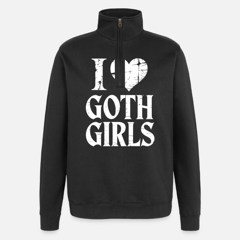 I Heart Goth Girls - Quarter-Zip Sweatshirt - black