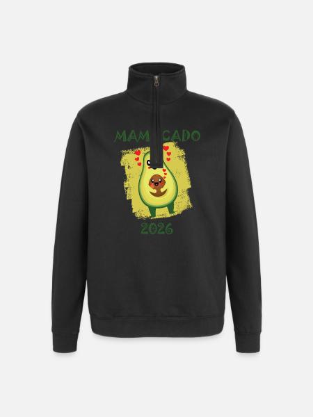Avocado 2026 Mamacado Funny Saying - Quarter-Zip Sweatshirt - black