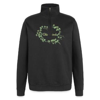 Glueckskind - Quarter-Zip-Sweatshirt - Schwarz - Vorne - AI Model Female 172 light (172cm) & AI Model Male 178 dark (178cm)