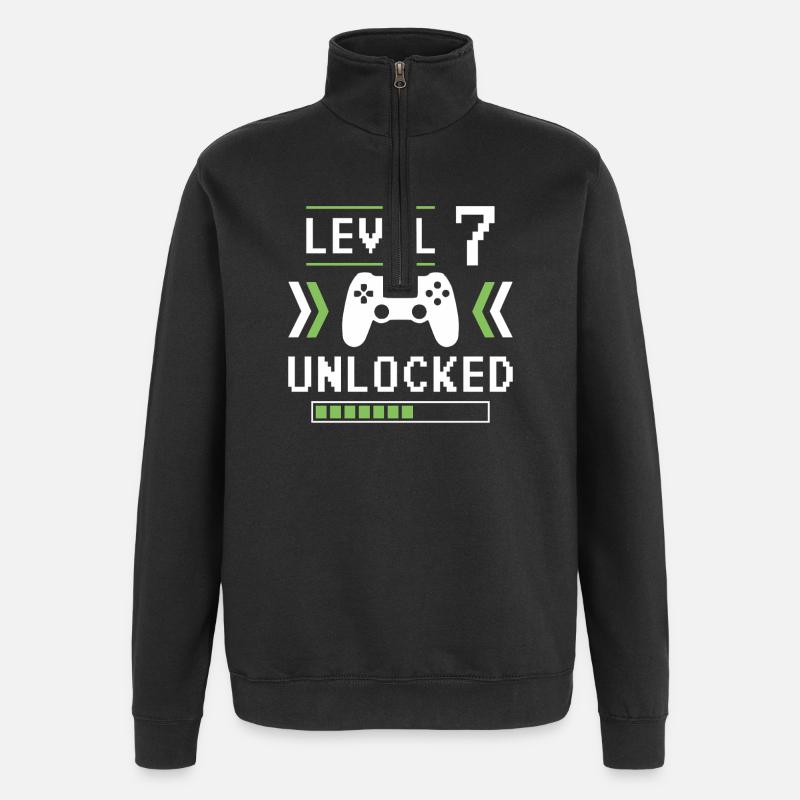 Level 7 freigeschaltet - Quarter-Zip-Sweatshirt - Schwarz