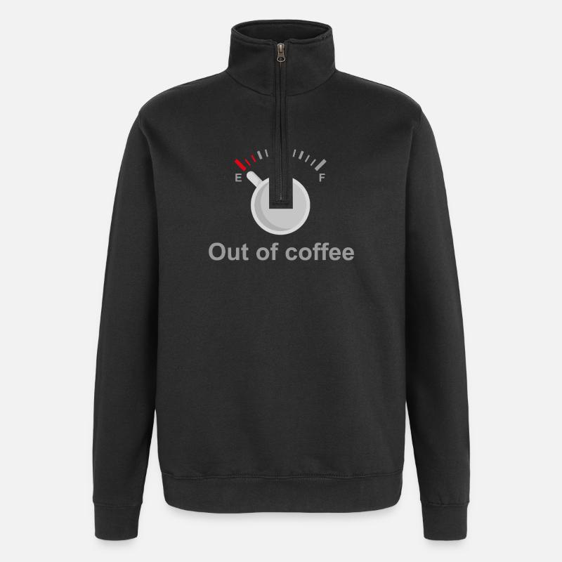 À court de café - Sweat à zip 1/4 - noir