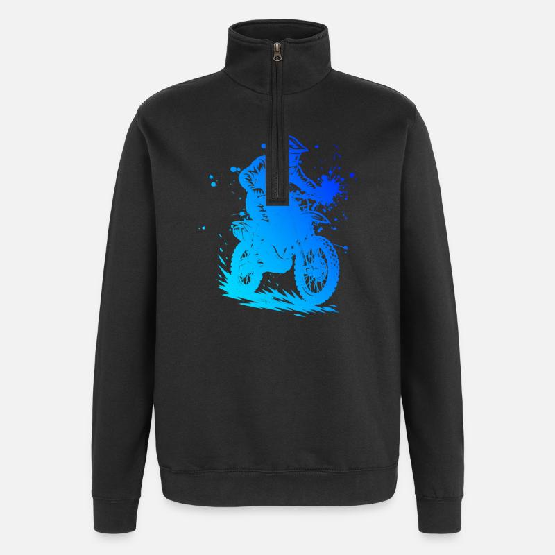 Einfach Motocross zeitloses Design - Quarter-Zip-Sweatshirt - Schwarz