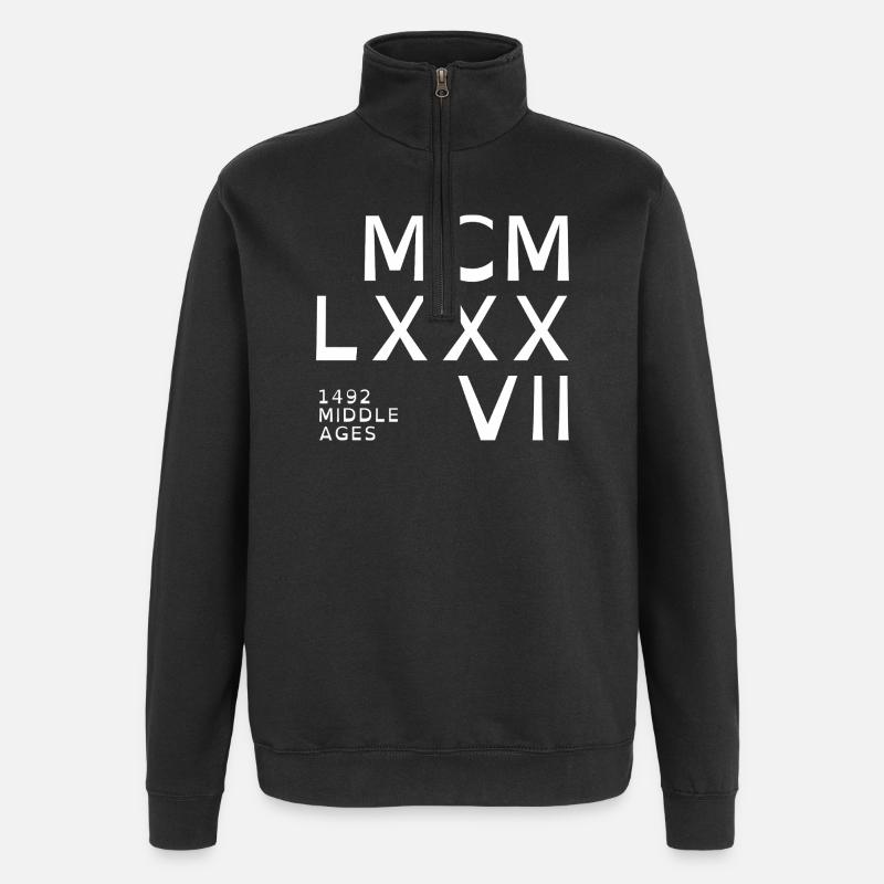 1987_COMPANY_white - Sweat à zip 1/4 - noir