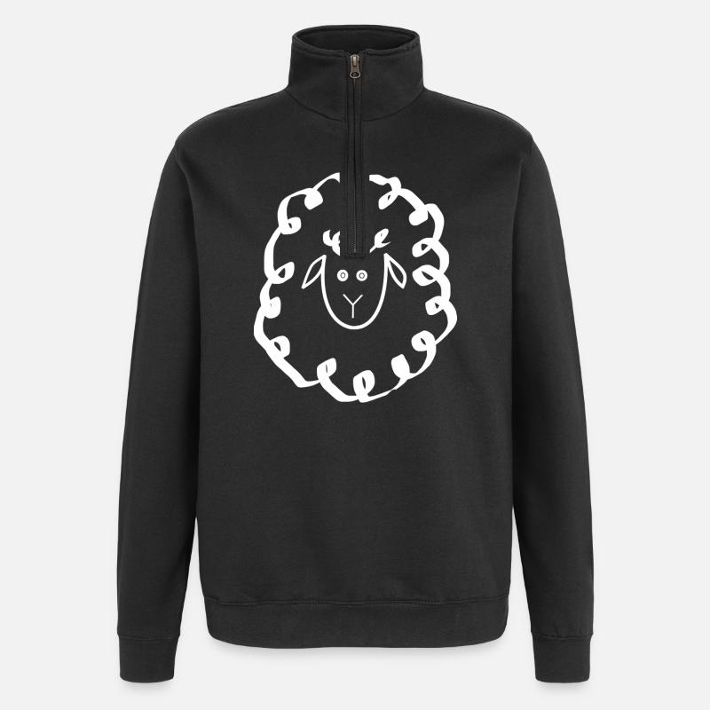 Sheep White - Quarter-Zip Sweatshirt - black