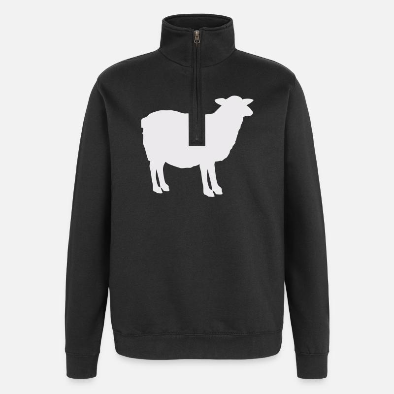 Schaf-Silhouette - Quarter-Zip-Sweatshirt - Schwarz