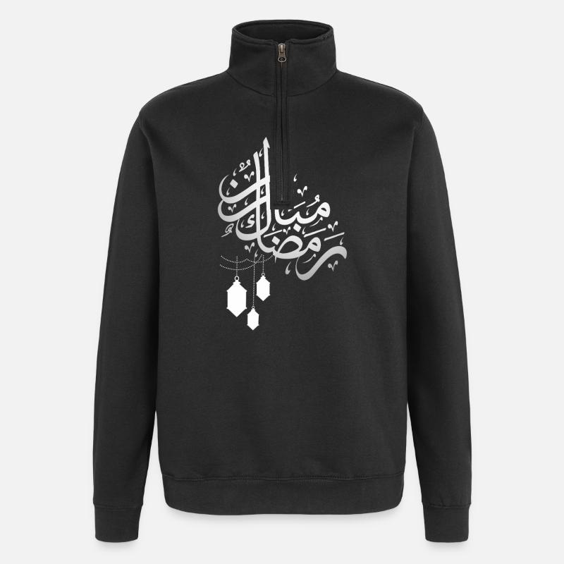 Ramadan_Mubarak - Sweat à zip 1/4 - noir