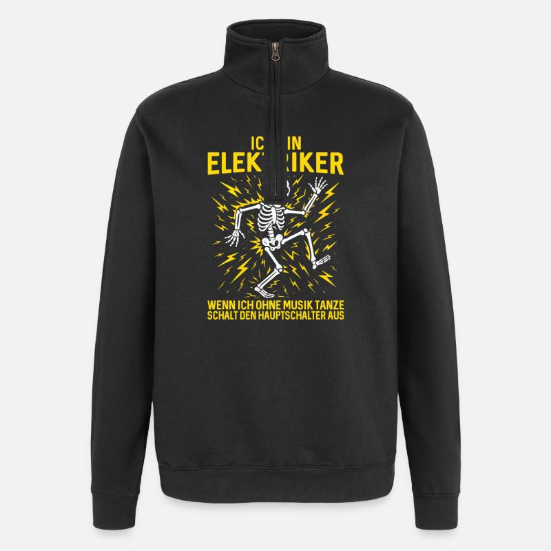 Je suis Électricien Skeleton Dance - Sweat à zip 1/4 - noir