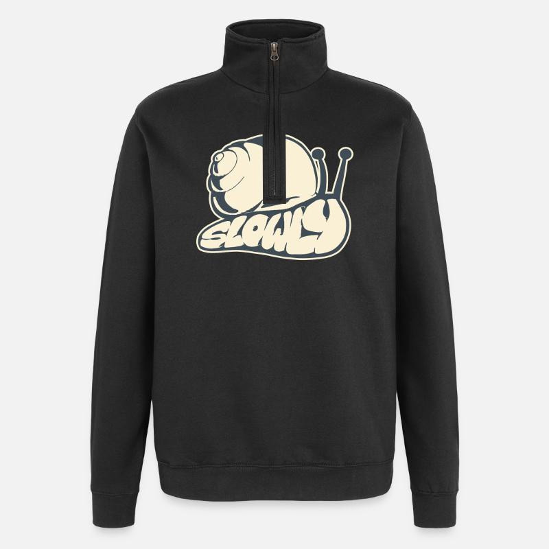 Slowly, Drawn Word (V2) - Quarter-Zip Sweatshirt - black