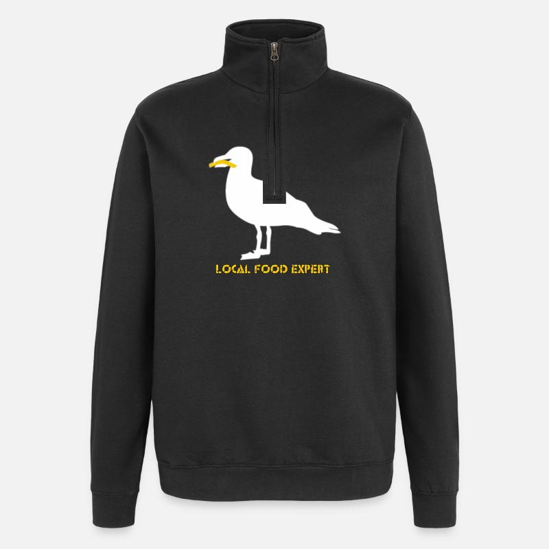 Lokaler Food-Experte Seemöwe - Weiß - Quarter-Zip-Sweatshirt - Schwarz