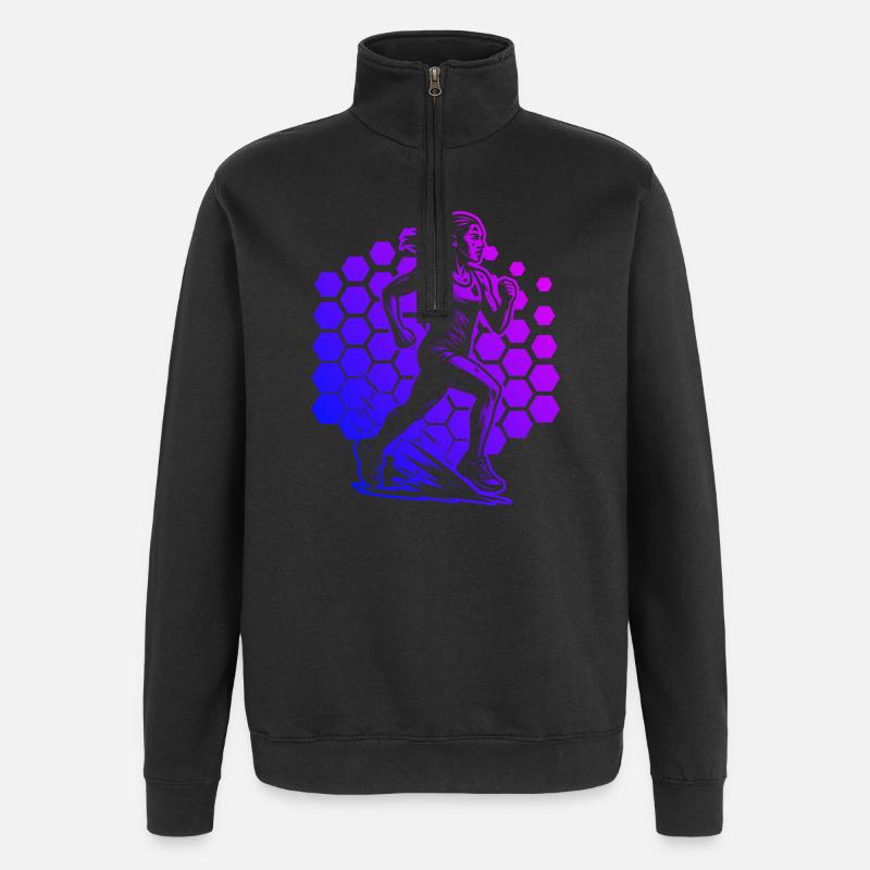 Œuvres d’art modernes de course - Sweat à zip 1/4 - noir