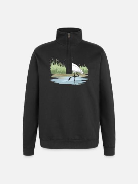 Löffler Loeffler Platalea leucorodia - Quarter-Zip Sweatshirt - black