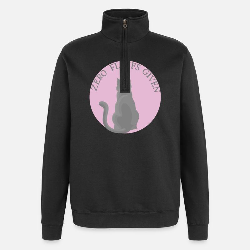 Cat with attitude - Quarter-Zip Sweatshirt - black