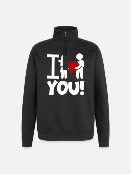 I Love You Valentine's Day - Quarter-Zip Sweatshirt - black