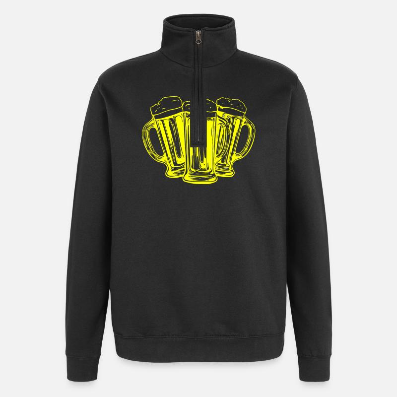 Bier Biergläser Anstoßen - Quarter-Zip-Sweatshirt - Schwarz
