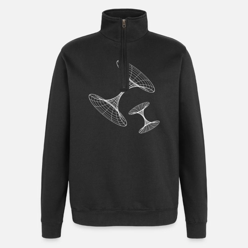 Wireframe Vortex Geometry - Quarter-Zip Sweatshirt - black
