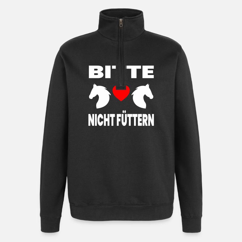 Pferde - Quarter-Zip-Sweatshirt - Schwarz