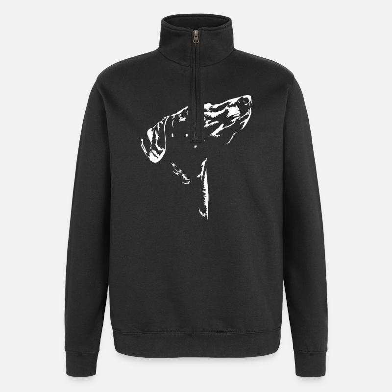 Azawakh Silhouette Greyhounds Greyhound Wilsigns - Quarter-Zip Sweatshirt - black