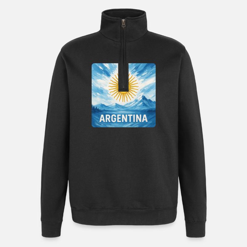 Argentinien Reise Design - Quarter-Zip-Sweatshirt - Schwarz