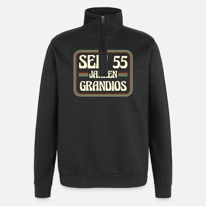 55 ans Anniversaire 55 - Sweat à zip 1/4 - noir