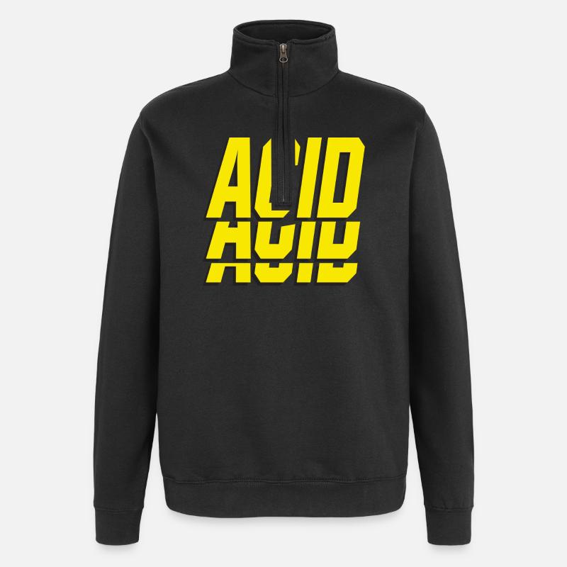 ACIDE - Sweat à zip 1/4 - noir