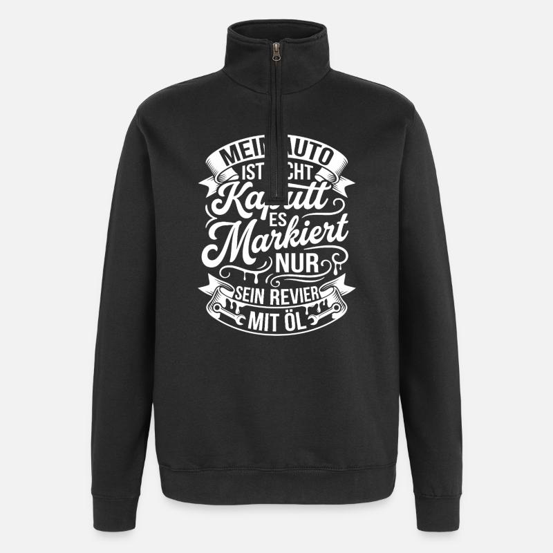 My car marks its territory - Quarter-Zip Sweatshirt - black