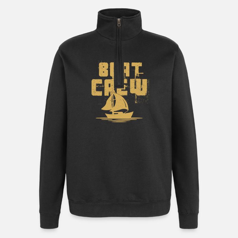 Équipage de bateau Capitaine de voile - Sweat à zip 1/4 - noir