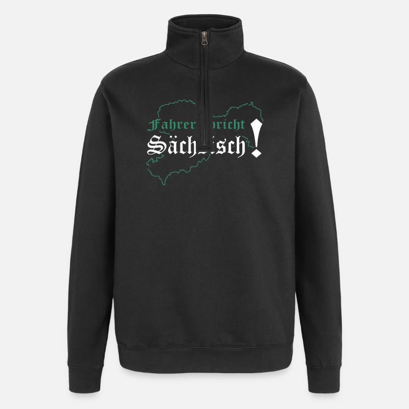 Chauffeur de camion saxon - Sweat à zip 1/4 - noir