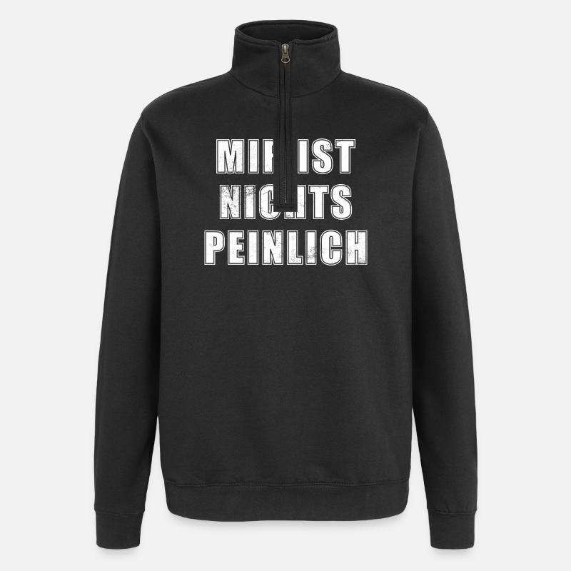 Mieux vaut embarrasser que drôle ennuyeux - Sweat à zip 1/4 - noir