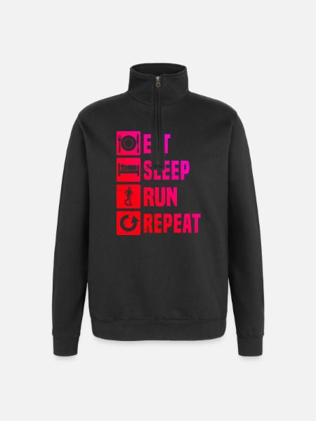 Illustration de course pour la course - Sweat à zip 1/4 - noir