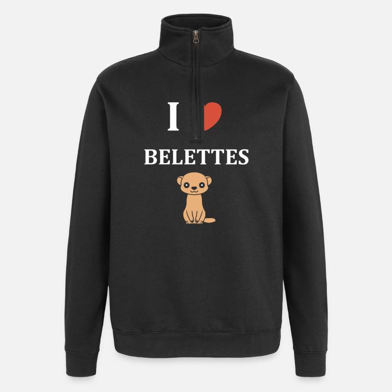 J’adore Belette - Sweat à zip 1/4 - noir