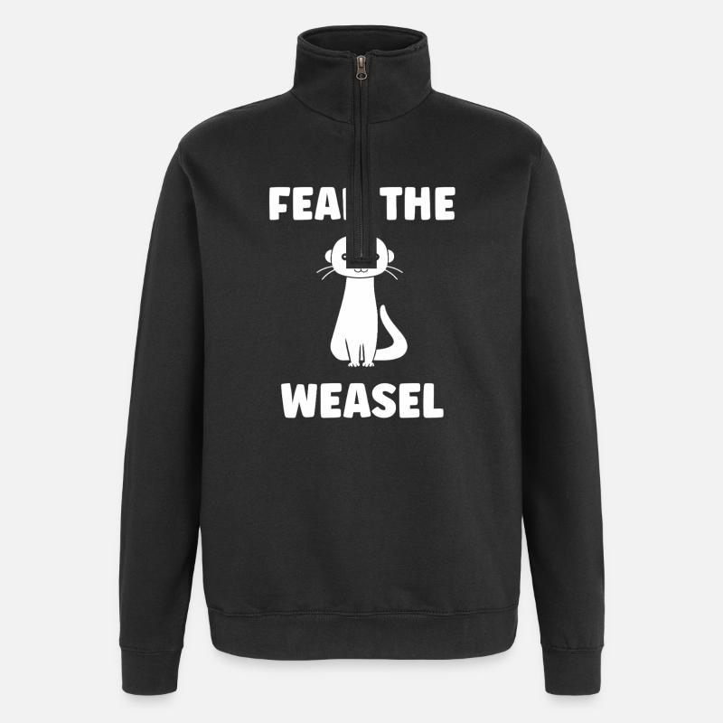 Craignez le weasel - Sweat à zip 1/4 - noir