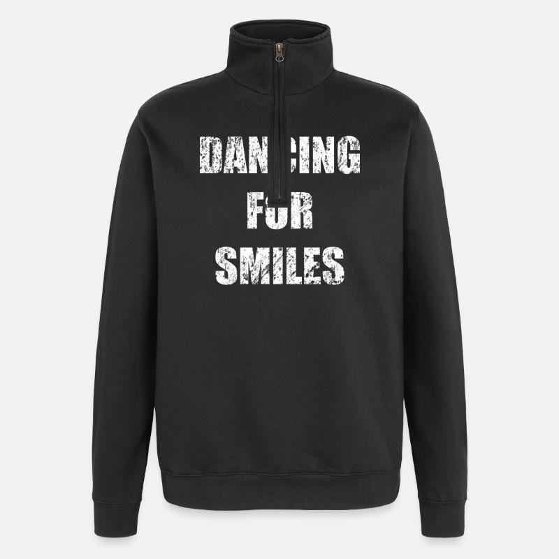 dancing for smiles - Quarter-Zip Sweatshirt - black