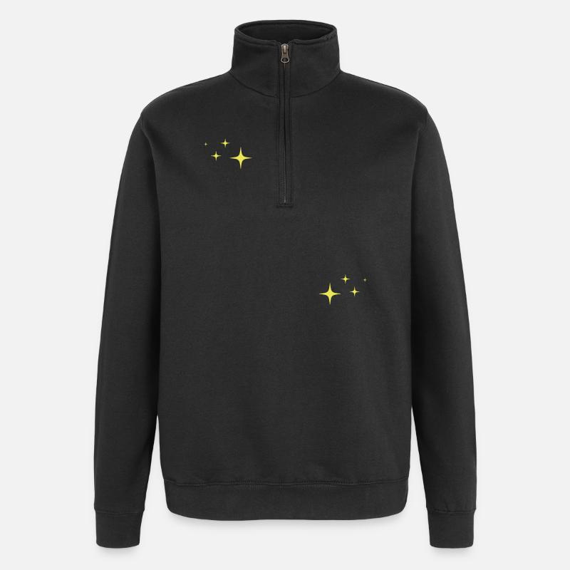 Funkeln Glitzer Sterne - Quarter-Zip-Sweatshirt - Schwarz