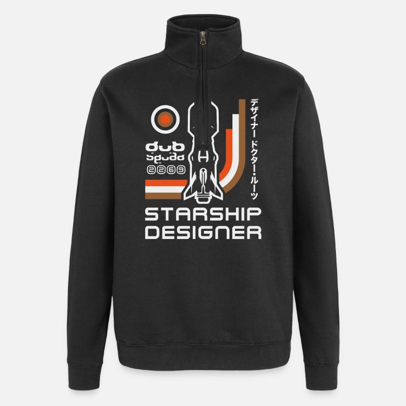 Fusée rétro Starship Designer - Sweat à zip 1/4 - noir