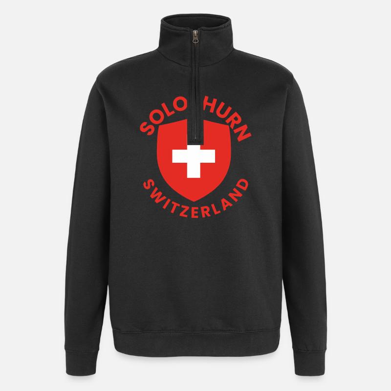 Solothurn-Schildemblem - Quarter-Zip-Sweatshirt - Schwarz