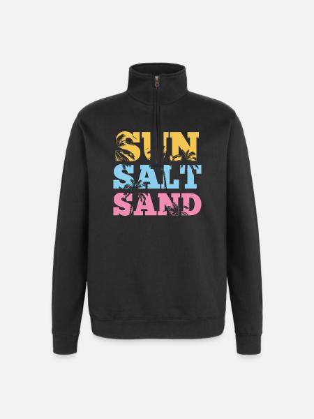 Summertime - Sun Salt and Sand - Quarter-Zip Sweatshirt - black