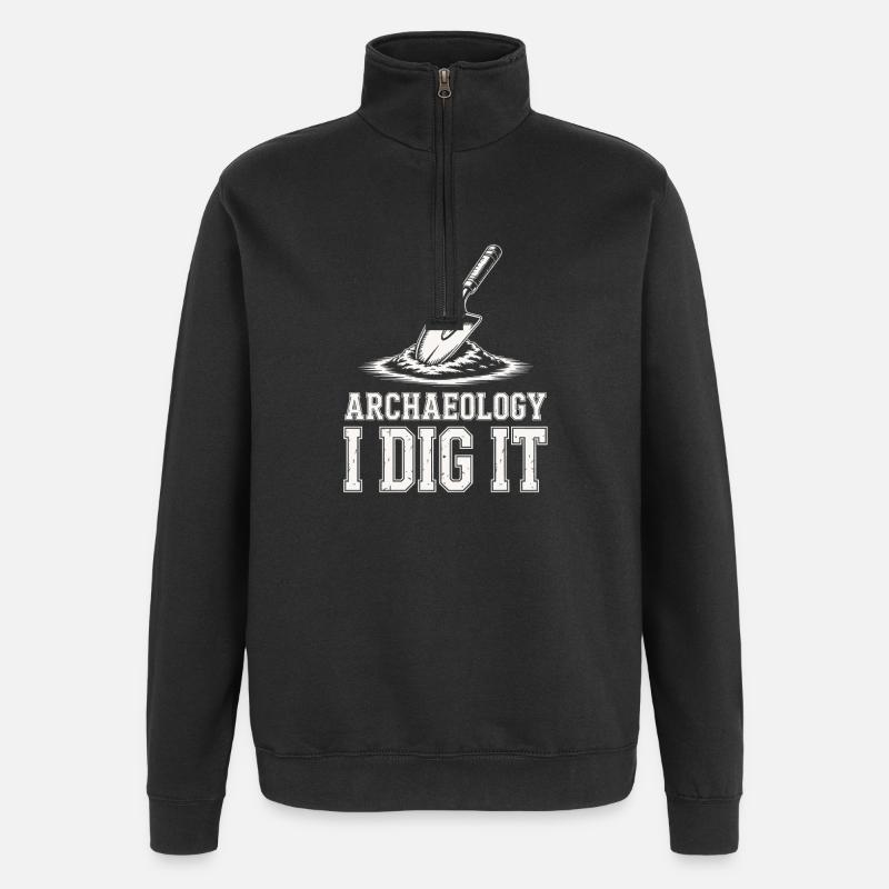 Archéologie Je le creuse Tee - Sweat à zip 1/4 - noir